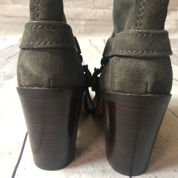 COACH Suede (EUC) Charcoal Short Boots, Size 10B - Picture 5 of 8